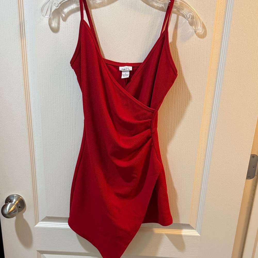 Forever 21 Red Wrap Jumpsuit